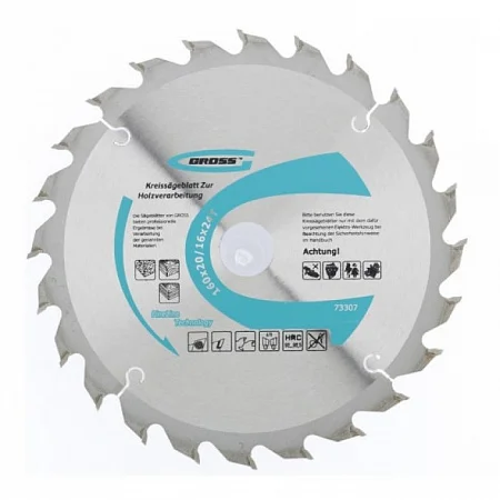 Диск пильный 160x20/16x24Т мм Gross