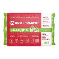 Утеплитель Роквул Лайт Баттс Скандик 800х600х100 мм