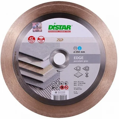 Диск алмазный Distar 250 7D EDGE 250х1.4х25х25.4 111-204-210-19