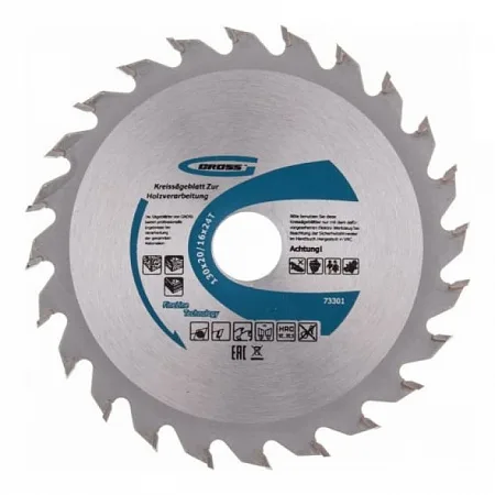 Диск пильный 130x20/16x24Т мм Gross