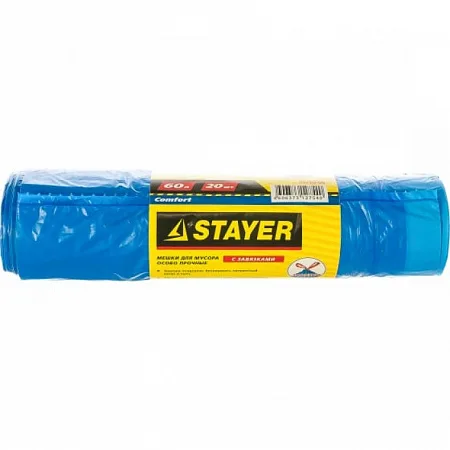 Мешки для мусора Stayer комфорт ОСОБОПРОЧНЫЕ 60л/20шт (в рулоне)